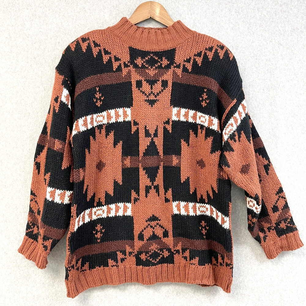 VTG Jay Jacobs Chunky Sweater‎ Womens Large Aztec Southwestern Retro 80s 90s